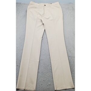 Dunning Golf Chino Pants Men's 34/00 Tan Unfinished Hem Athletic 5-Pocket Design